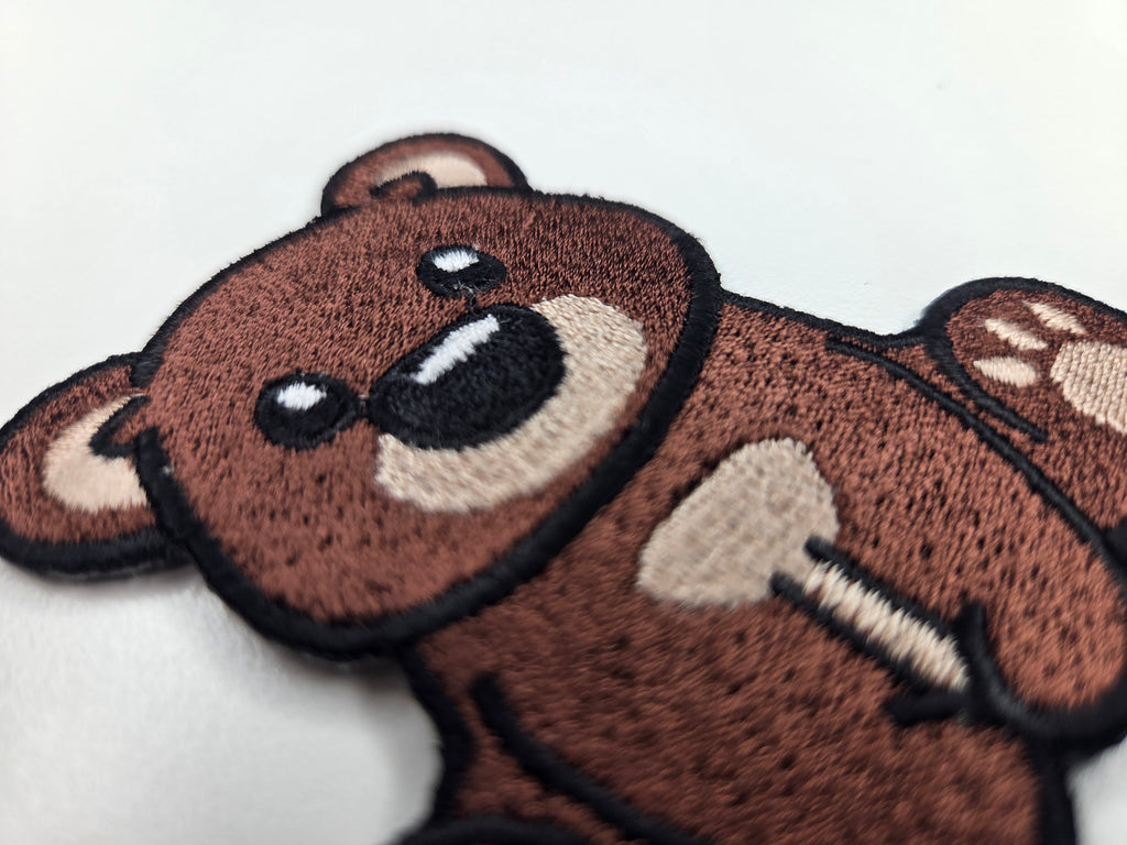 Brown Teddy Bear Embroidered Patch
