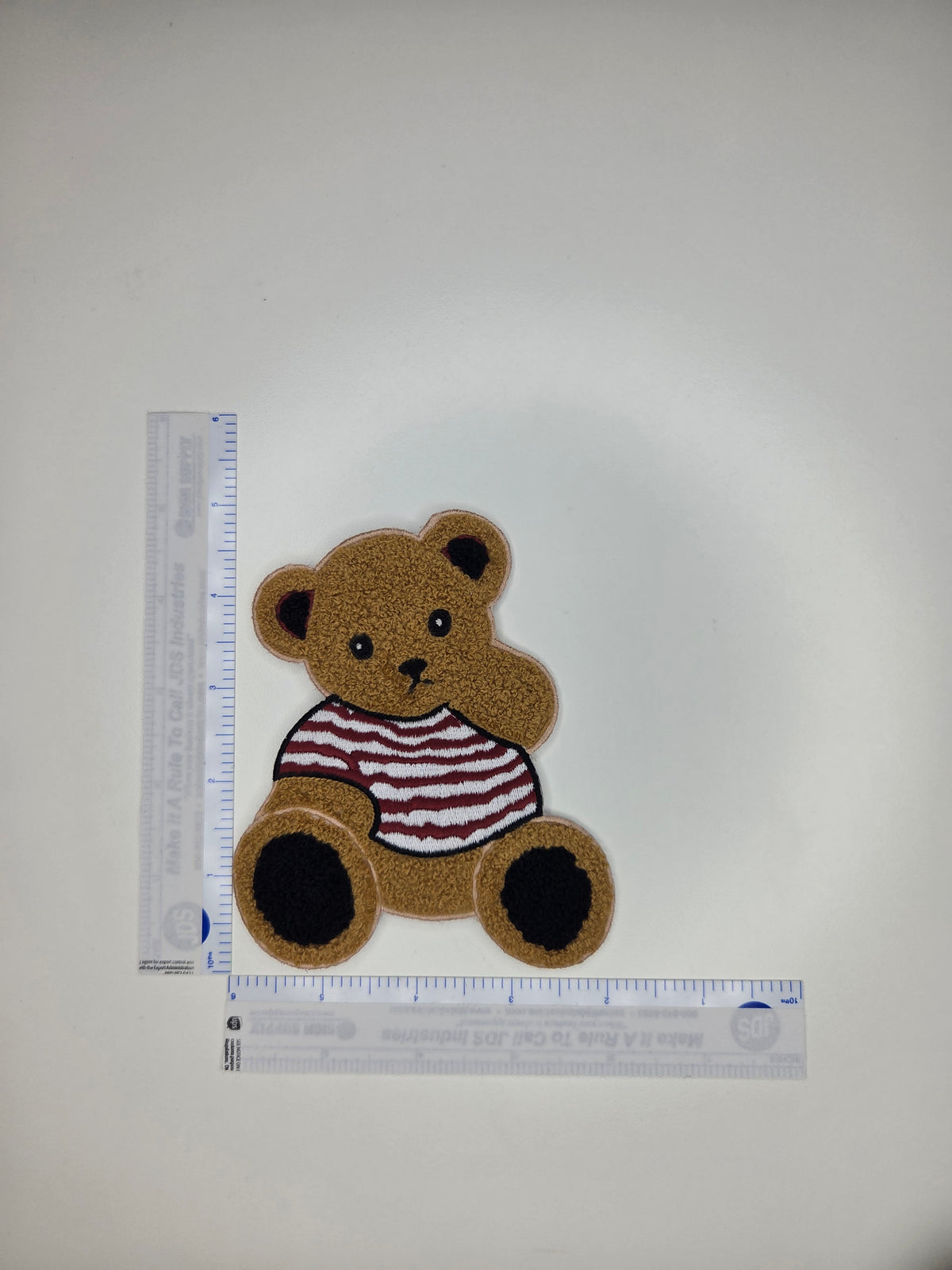 Chenille Teddy Bear Striped Sweater Patch