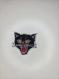 Angry Black Cat Face Embroidered Patch