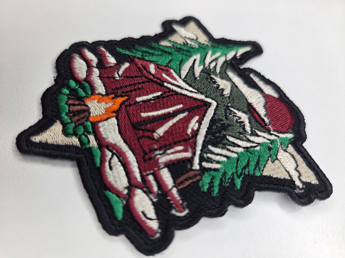 Camping Tent Scene Embroidered Patch