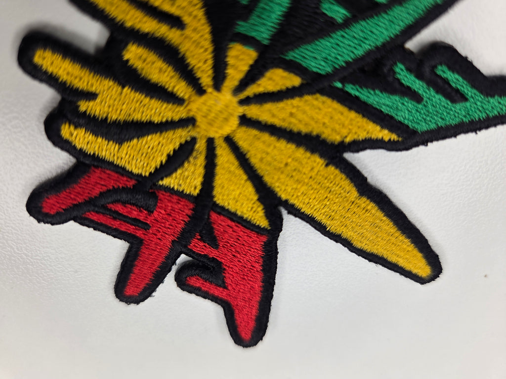 Rasta Cannabis Leaf Embroidered Patch