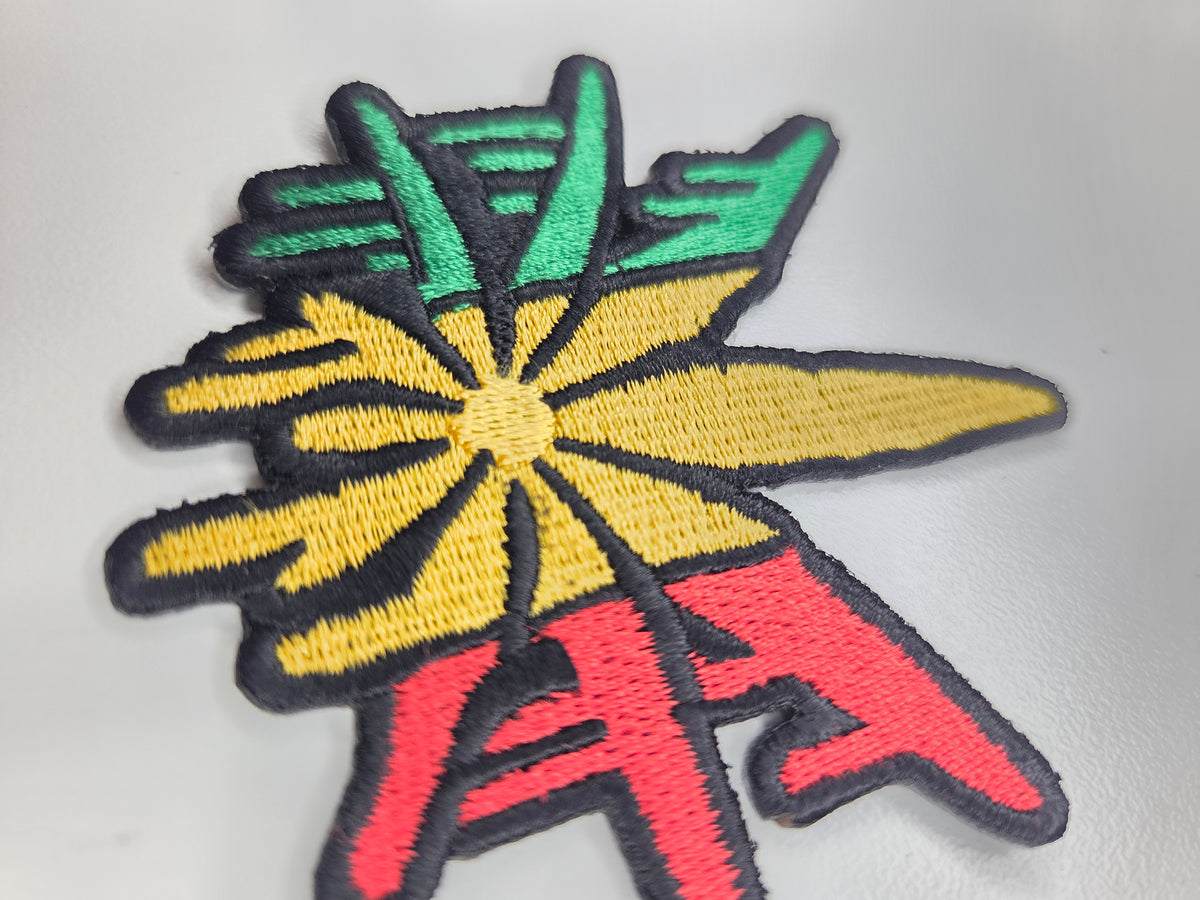 Rasta Cannabis Leaf Embroidered Patch