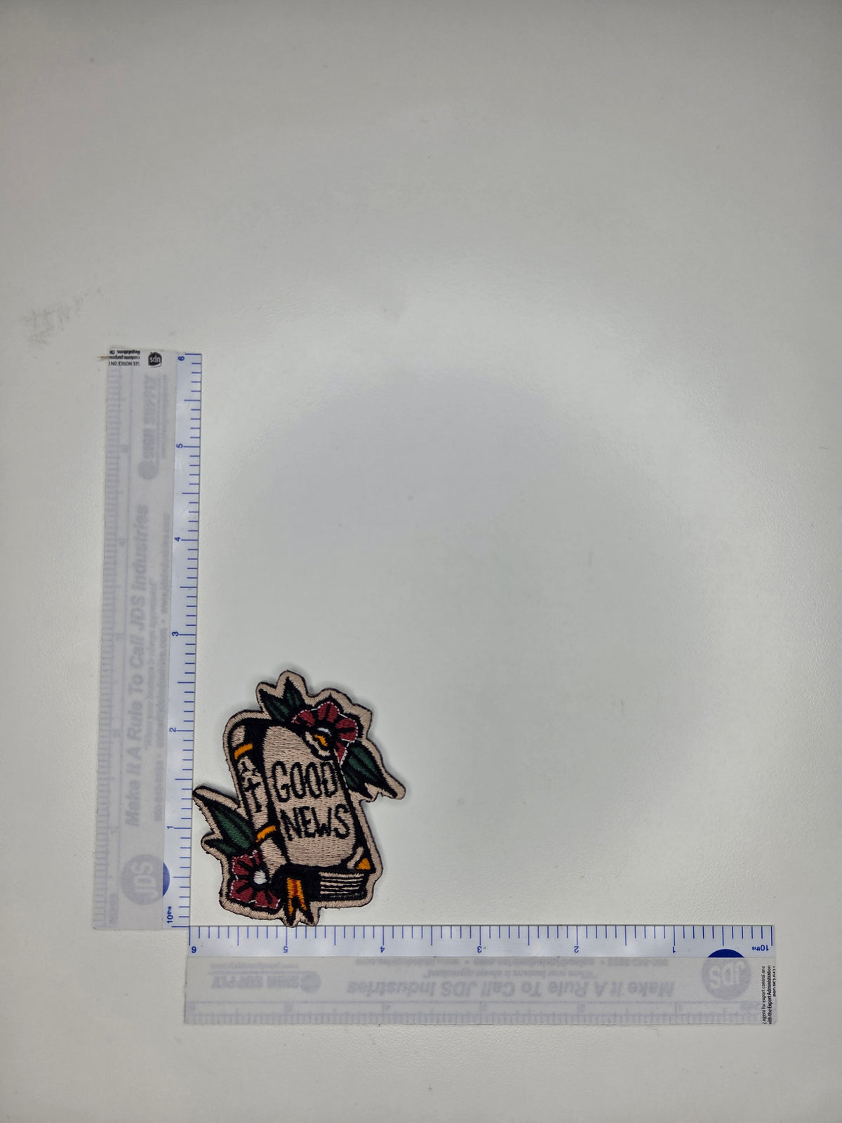 Good News Scroll Embroidered Patch