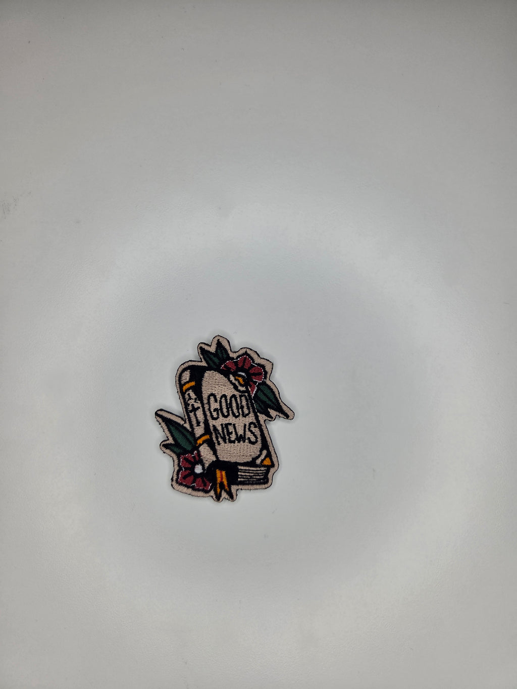 Good News Scroll Embroidered Patch