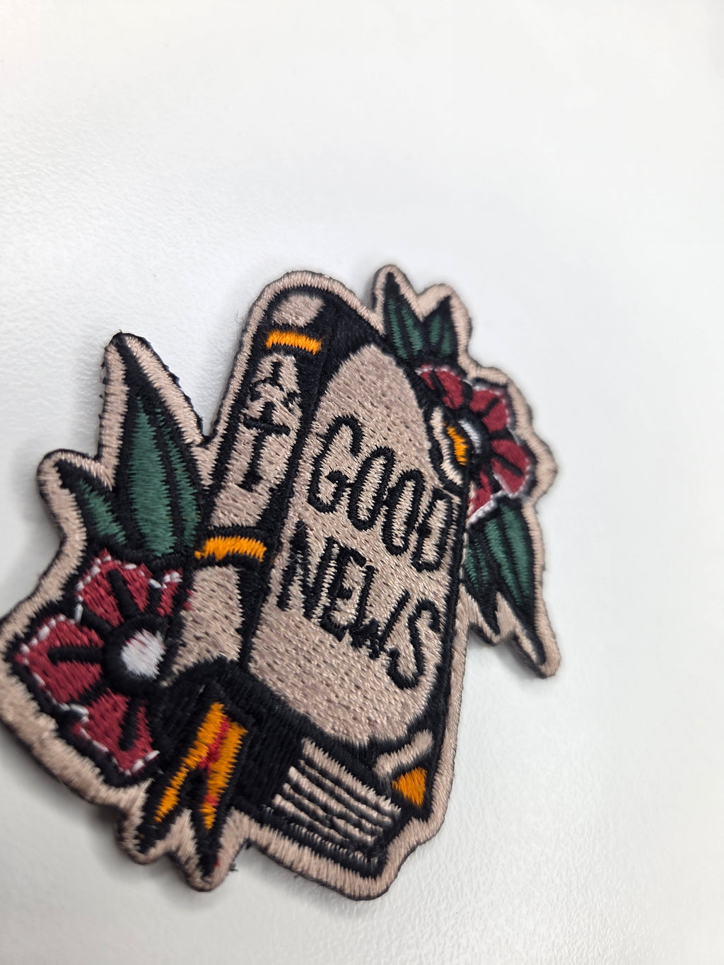 Good News Scroll Embroidered Patch