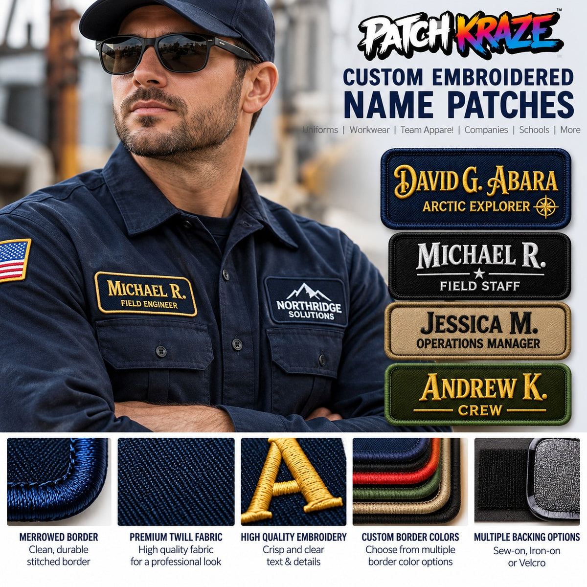 Custom Embroidered Name Patches