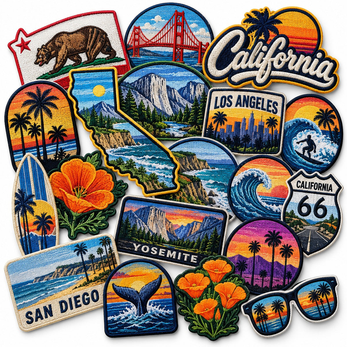 Embroidered American Flag Patches