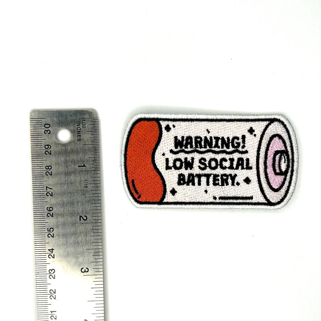 Low Social Battery Embroidered Patch