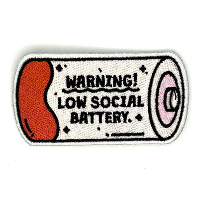 Low Social Battery Embroidered Patch