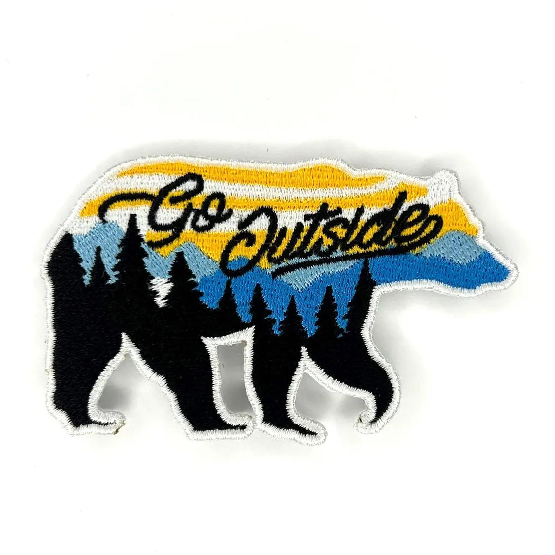 Go Outside Bear Embroidered Patch