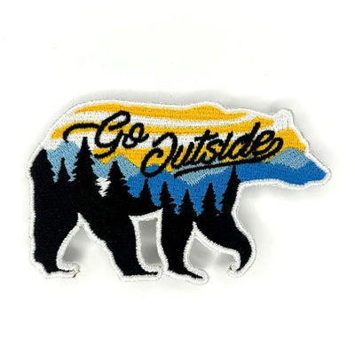 Go Outside Bear Embroidered Patch