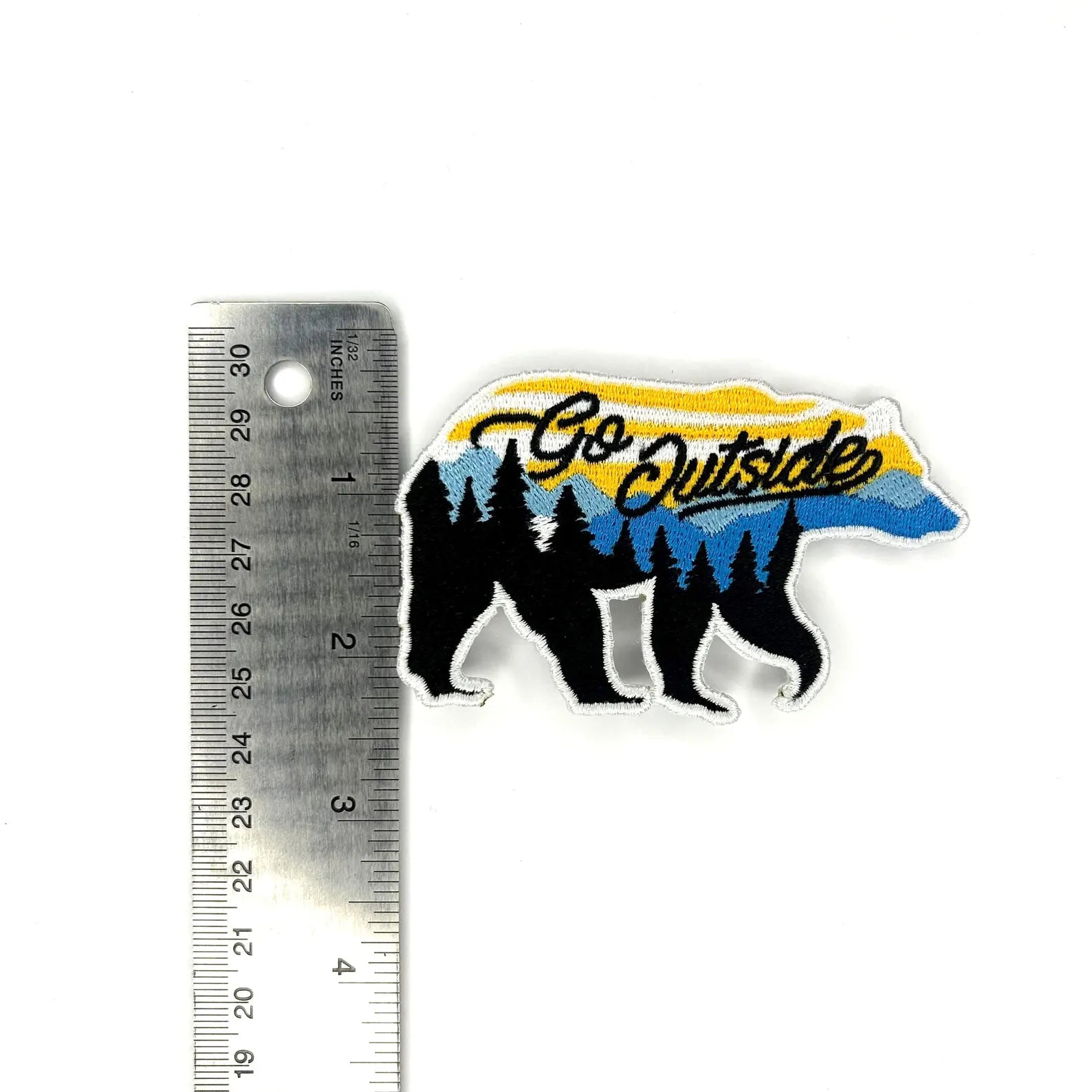 Go Outside Bear Embroidered Patch