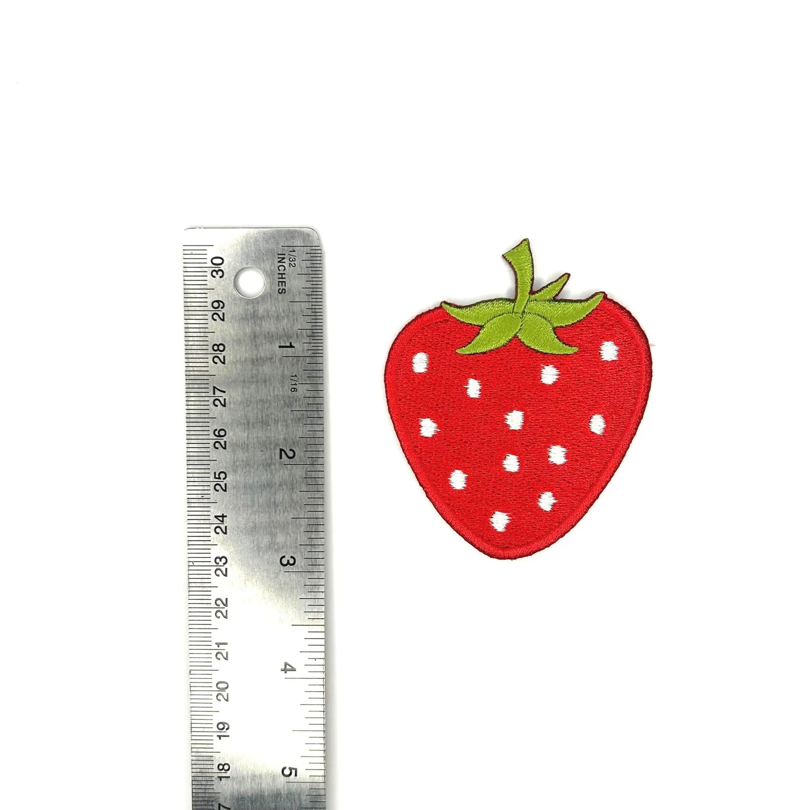 Red Strawberry Embroidered Patch