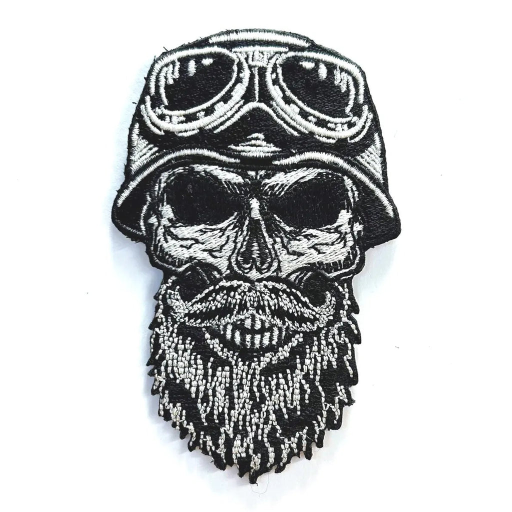 Biker Skull Embroidered Patch