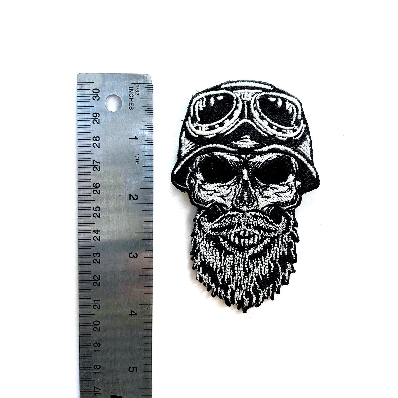 Biker Skull Embroidered Patch