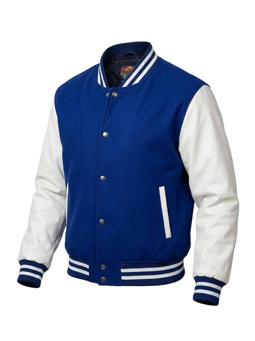 Letterman Jacket - Blue / White Sleeves