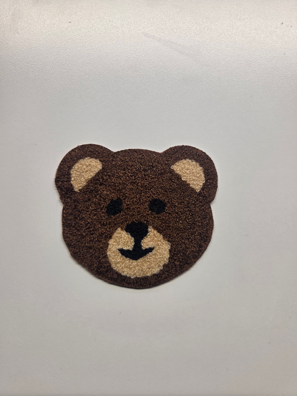 Brown Bear Face Chenille Patch