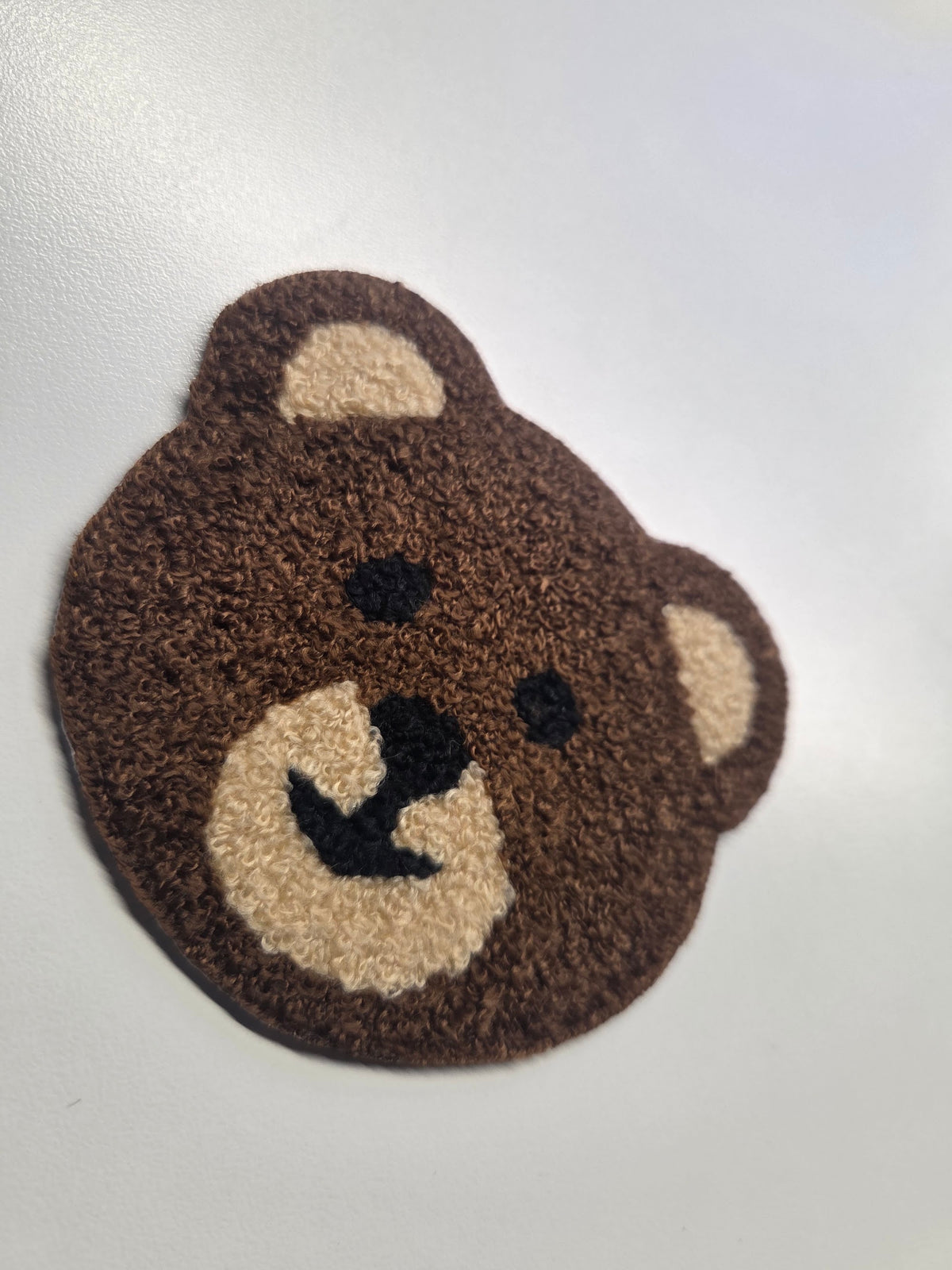 Brown Bear Face Chenille Patch