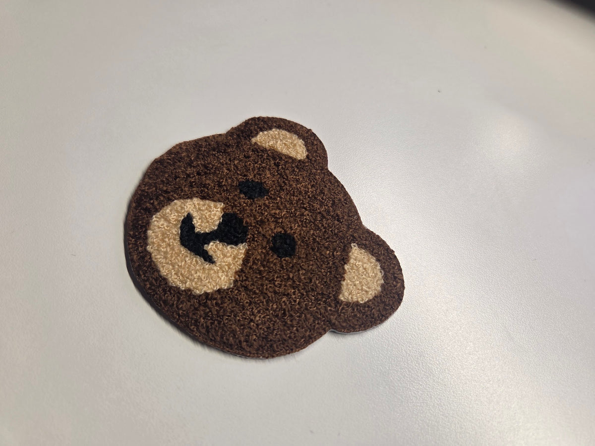 Brown Bear Face Chenille Patch