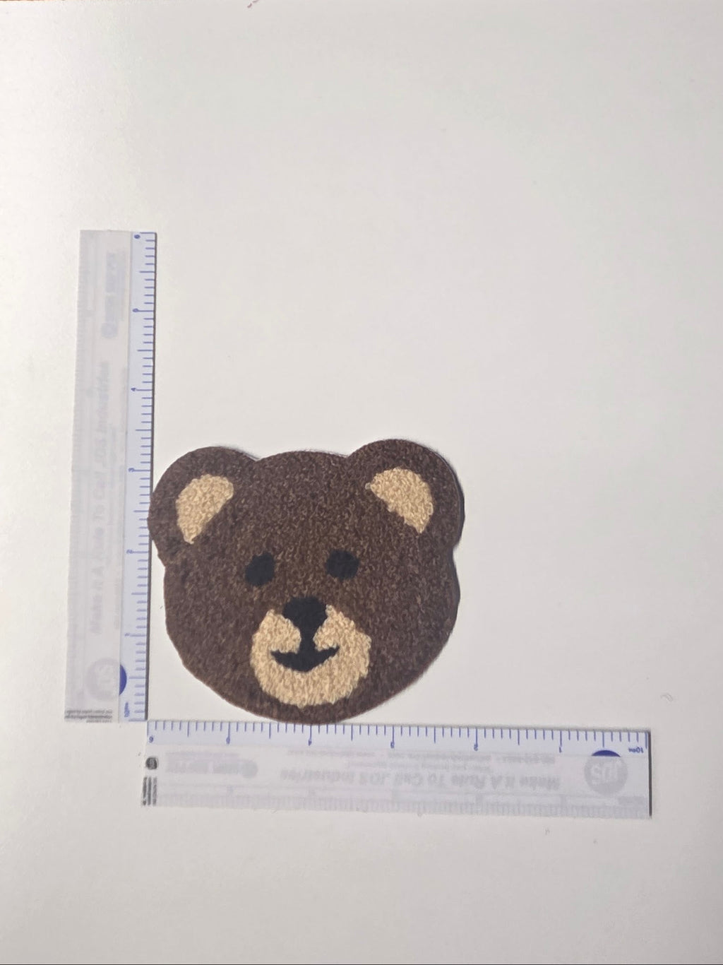 Brown Bear Face Chenille Patch