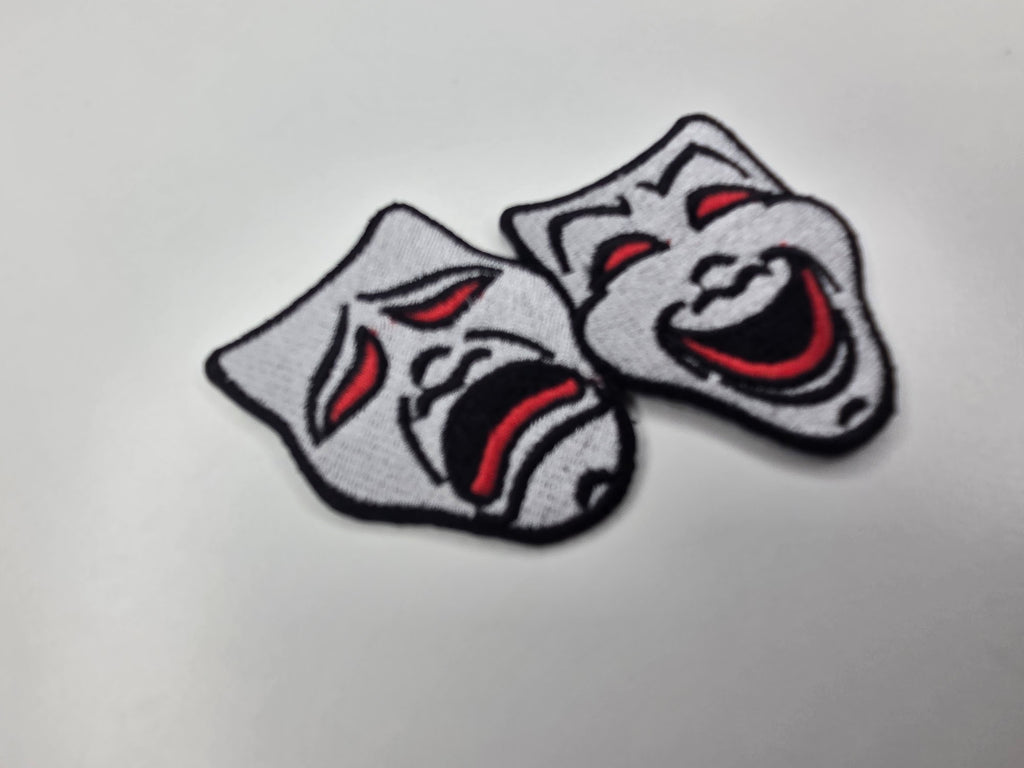 Comedy and Tragedy Masks Embroidered Patch