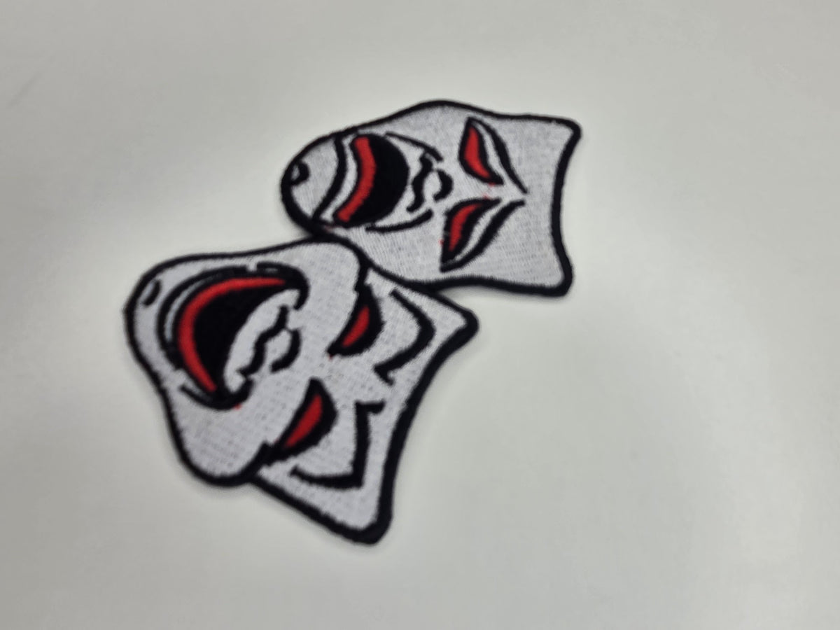 Comedy and Tragedy Masks Embroidered Patch