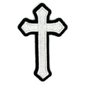 White Cross Embroidered Patch