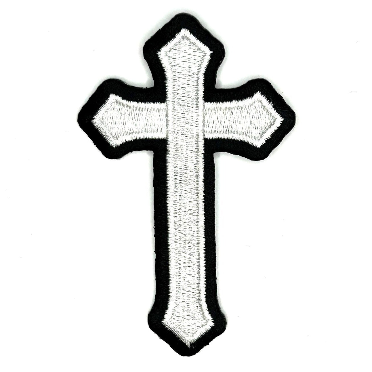 White Cross Embroidered Patch
