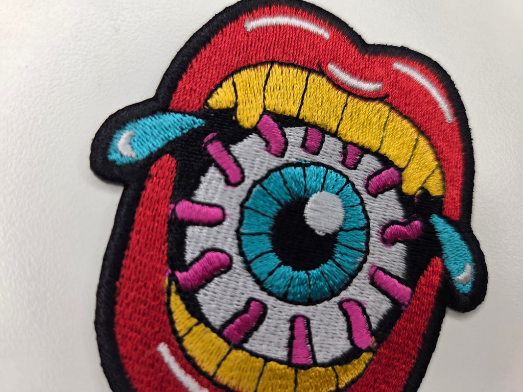Crying Eyeball Lips Embroidered Patch