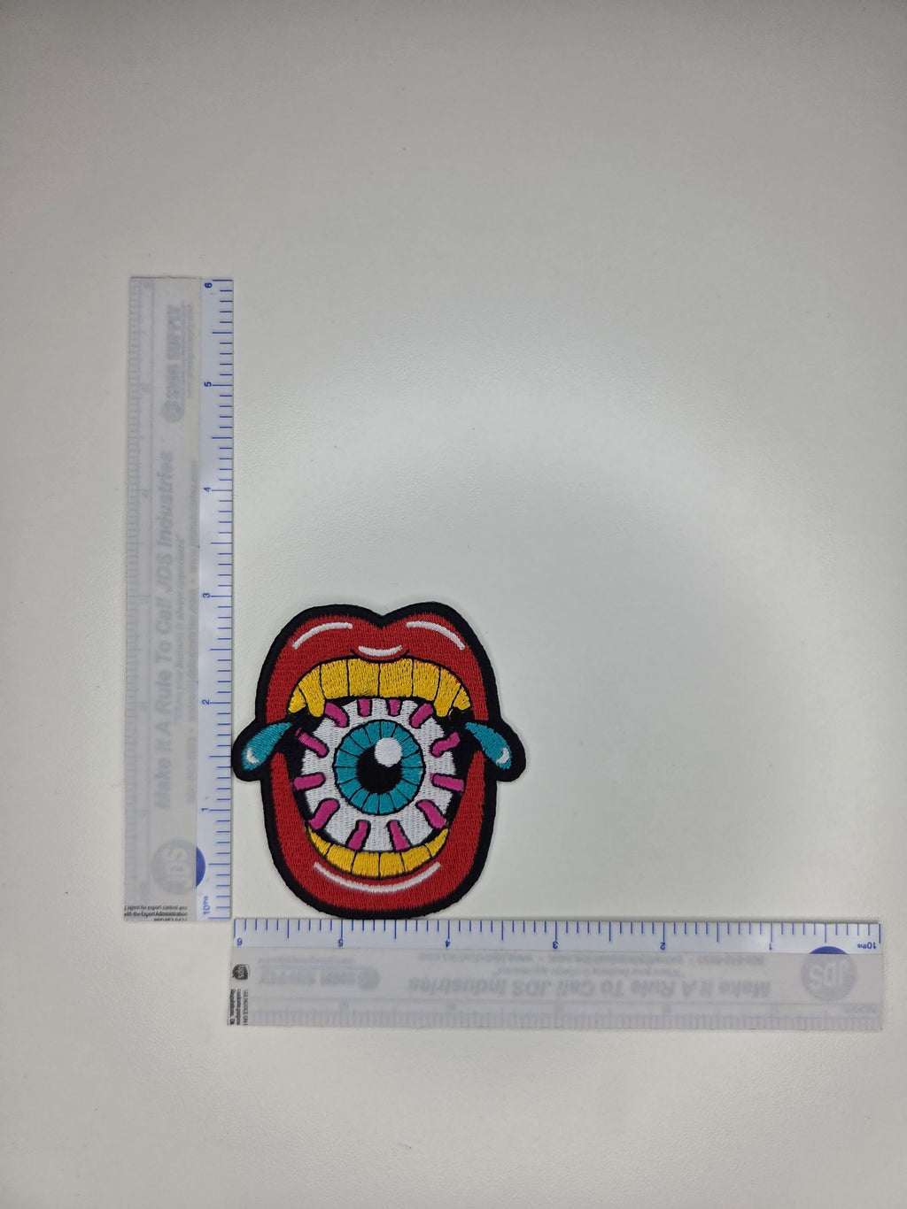 Crying Eyeball Lips Embroidered Patch