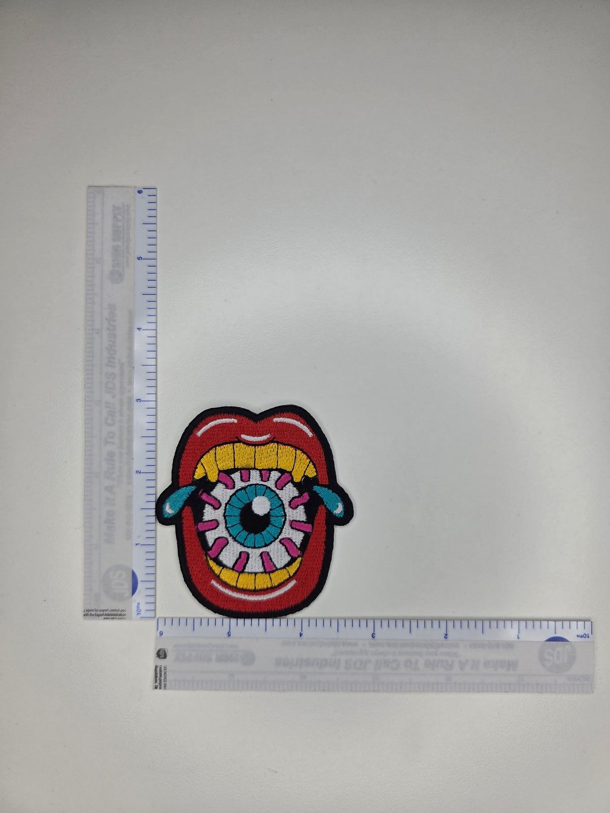 Crying Eyeball Lips Embroidered Patch