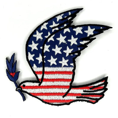 American Flag Dove Embroidered Patch
