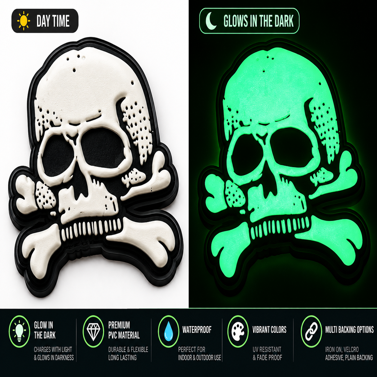 Glow in the Dark PVC Patches