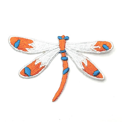 Orange Dragonfly Embroidered Patch