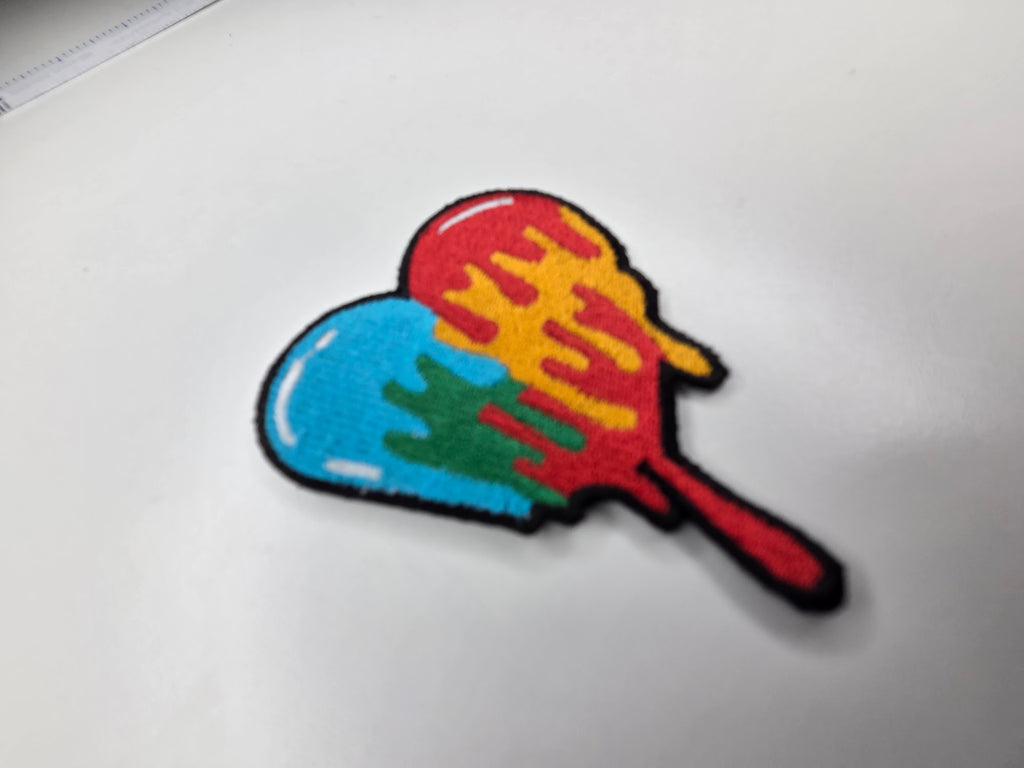 Fire and Ice Heart Embroidered Patch