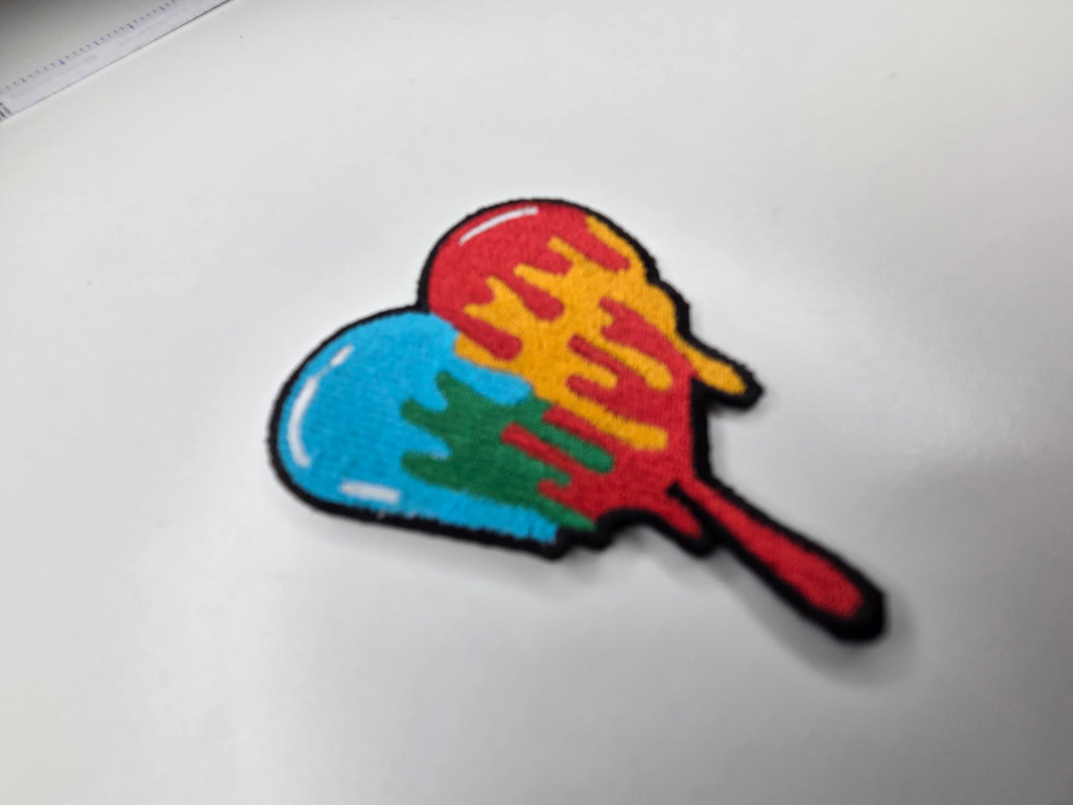 Fire and Ice Heart Embroidered Patch