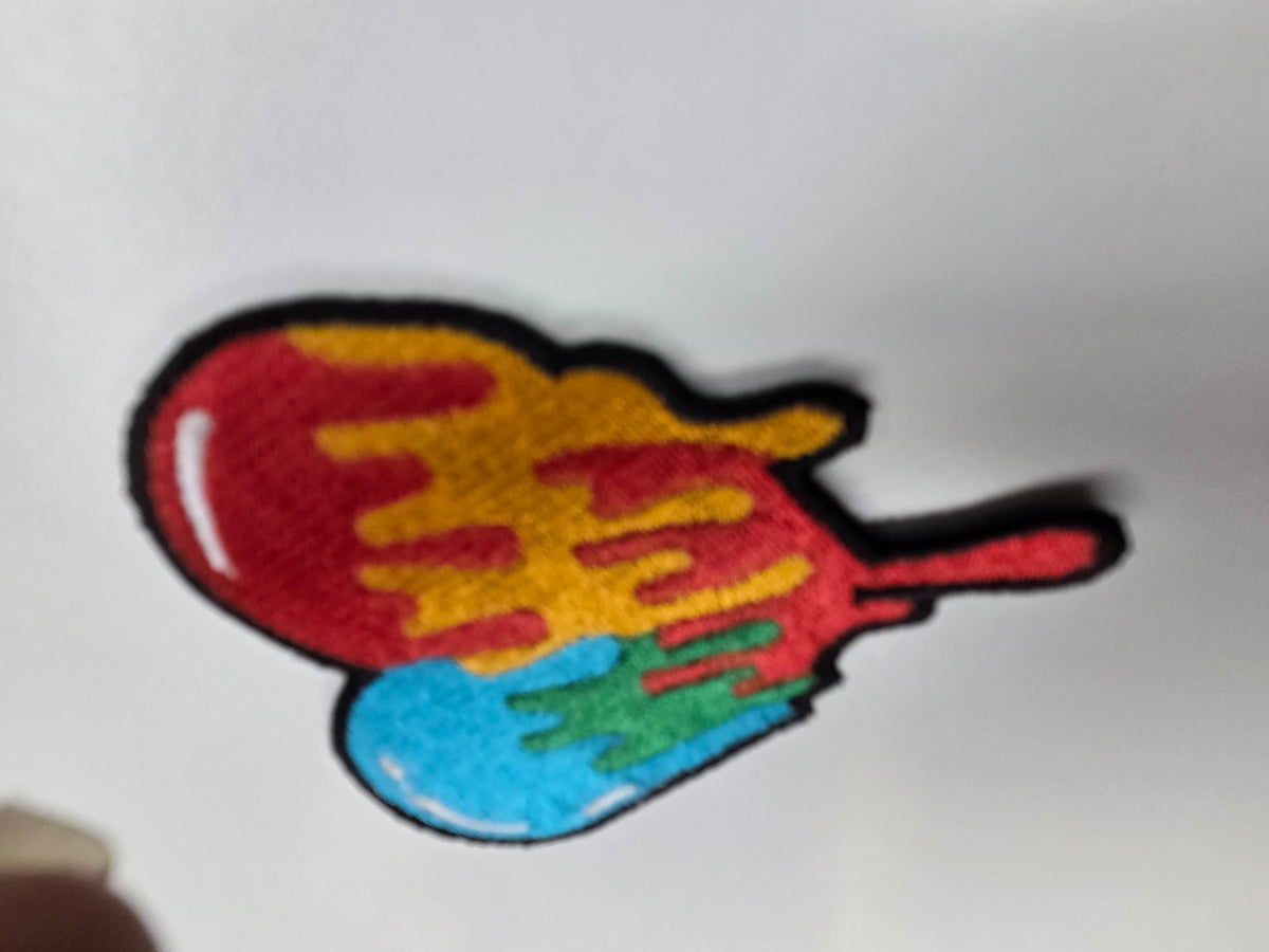 Fire and Ice Heart Embroidered Patch