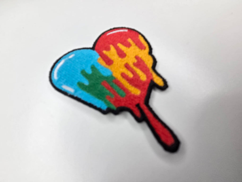 Fire and Ice Heart Embroidered Patch