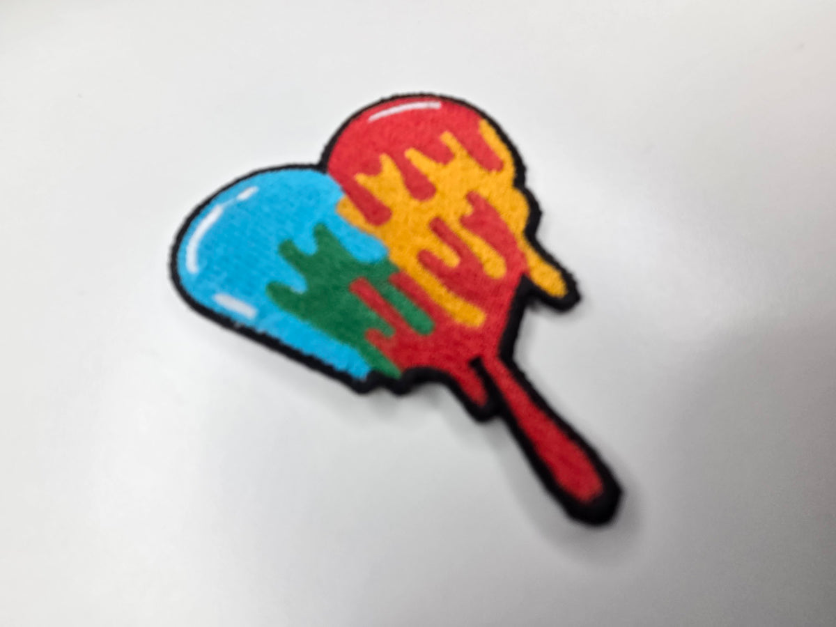 Fire and Ice Heart Embroidered Patch