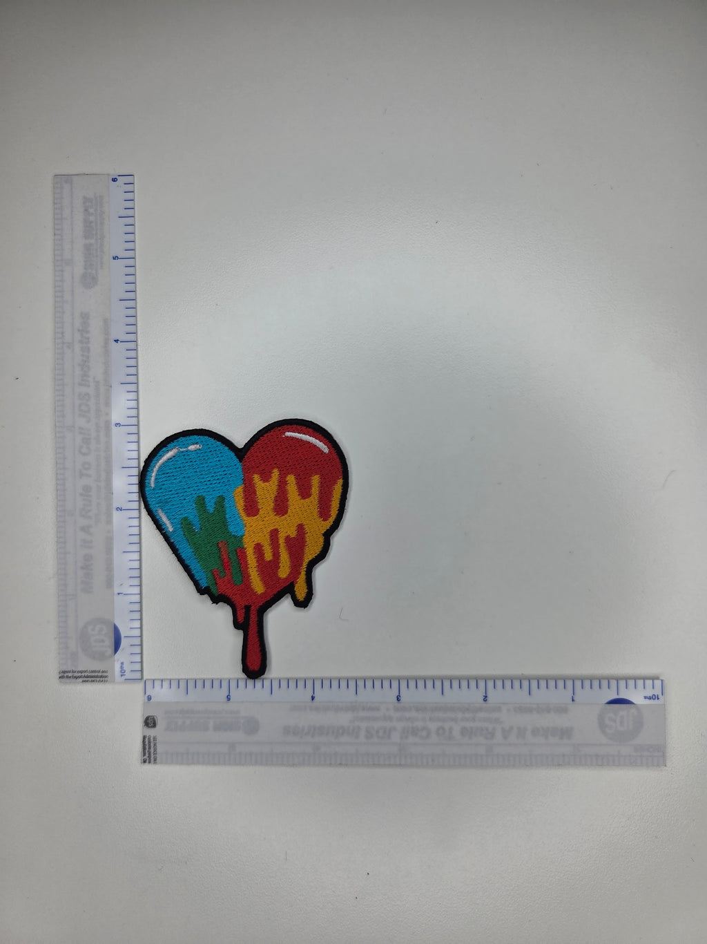 Fire and Ice Heart Embroidered Patch