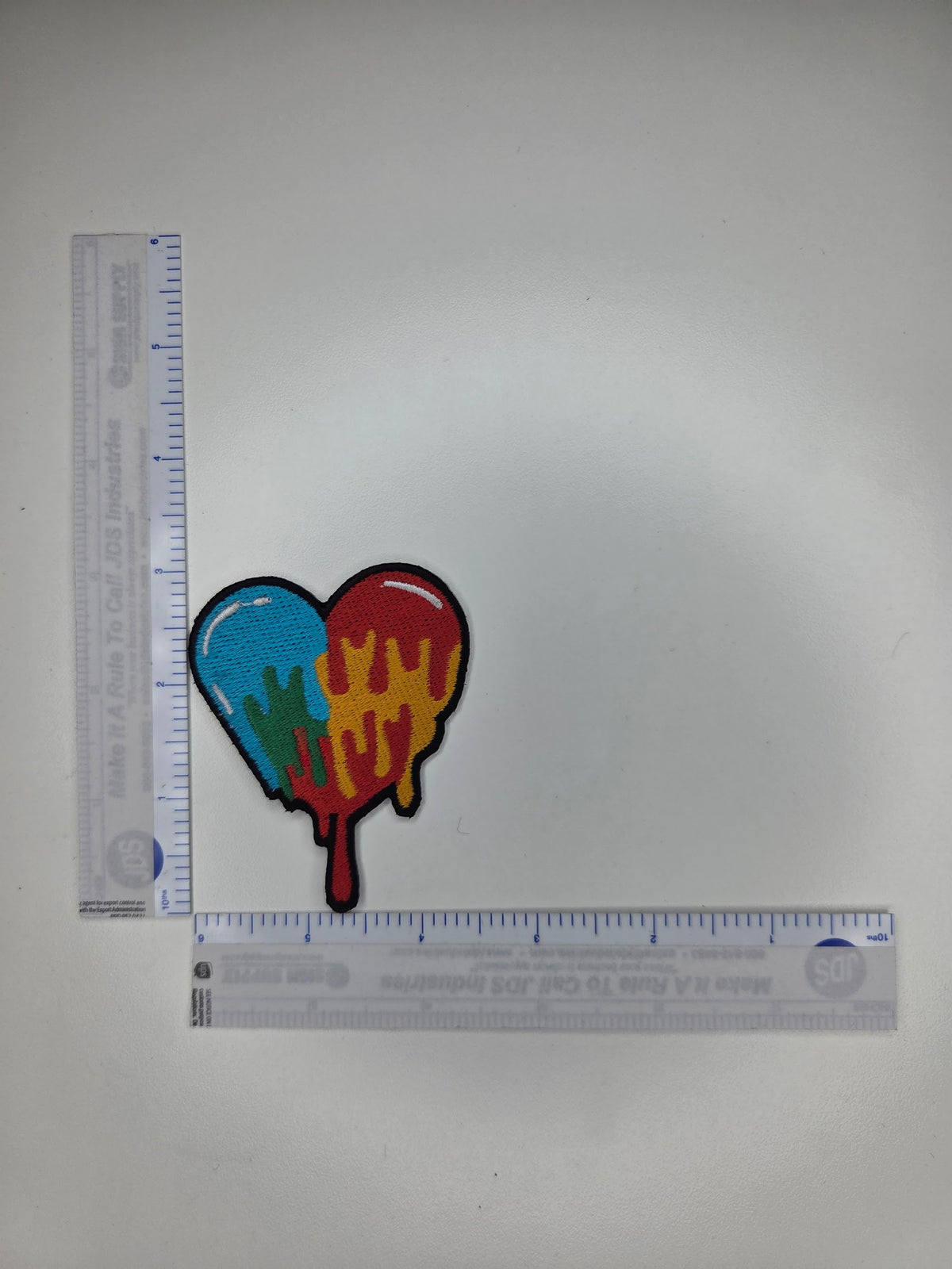 Fire and Ice Heart Embroidered Patch