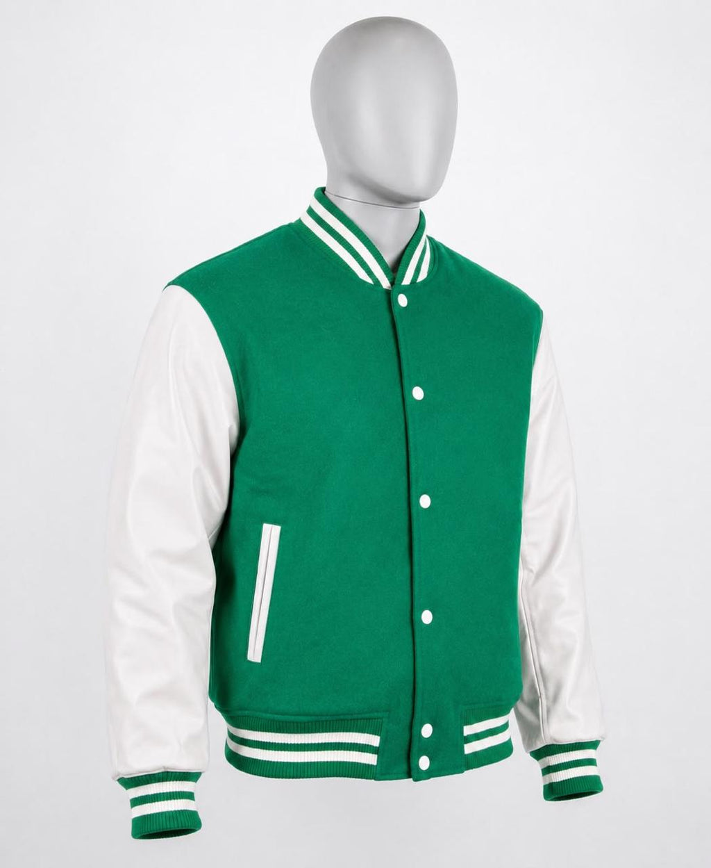 Letterman Jacket - Green / White Sleeves