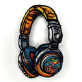 Colorful Headphones Embroidered Patch