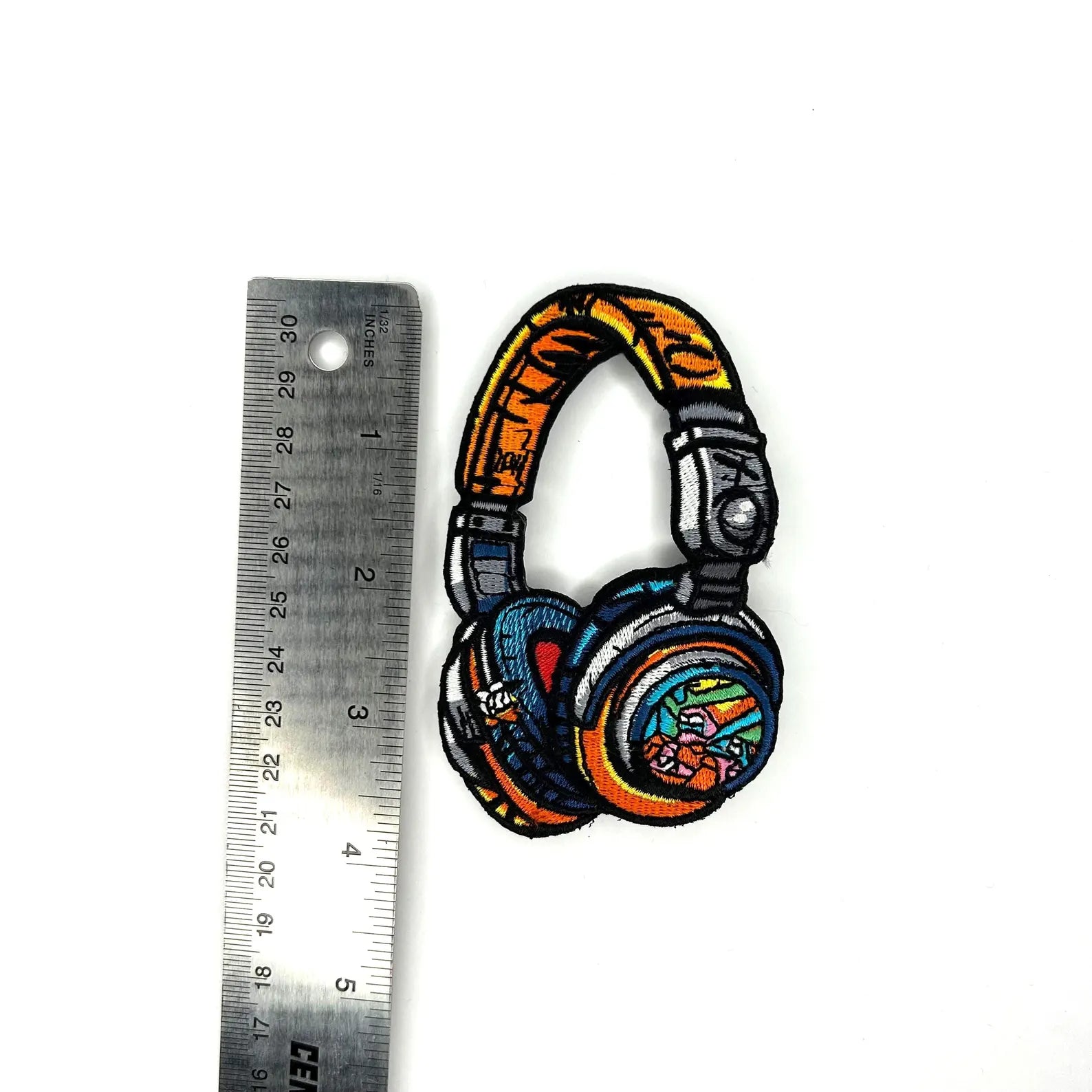 Colorful Headphones Embroidered Patch