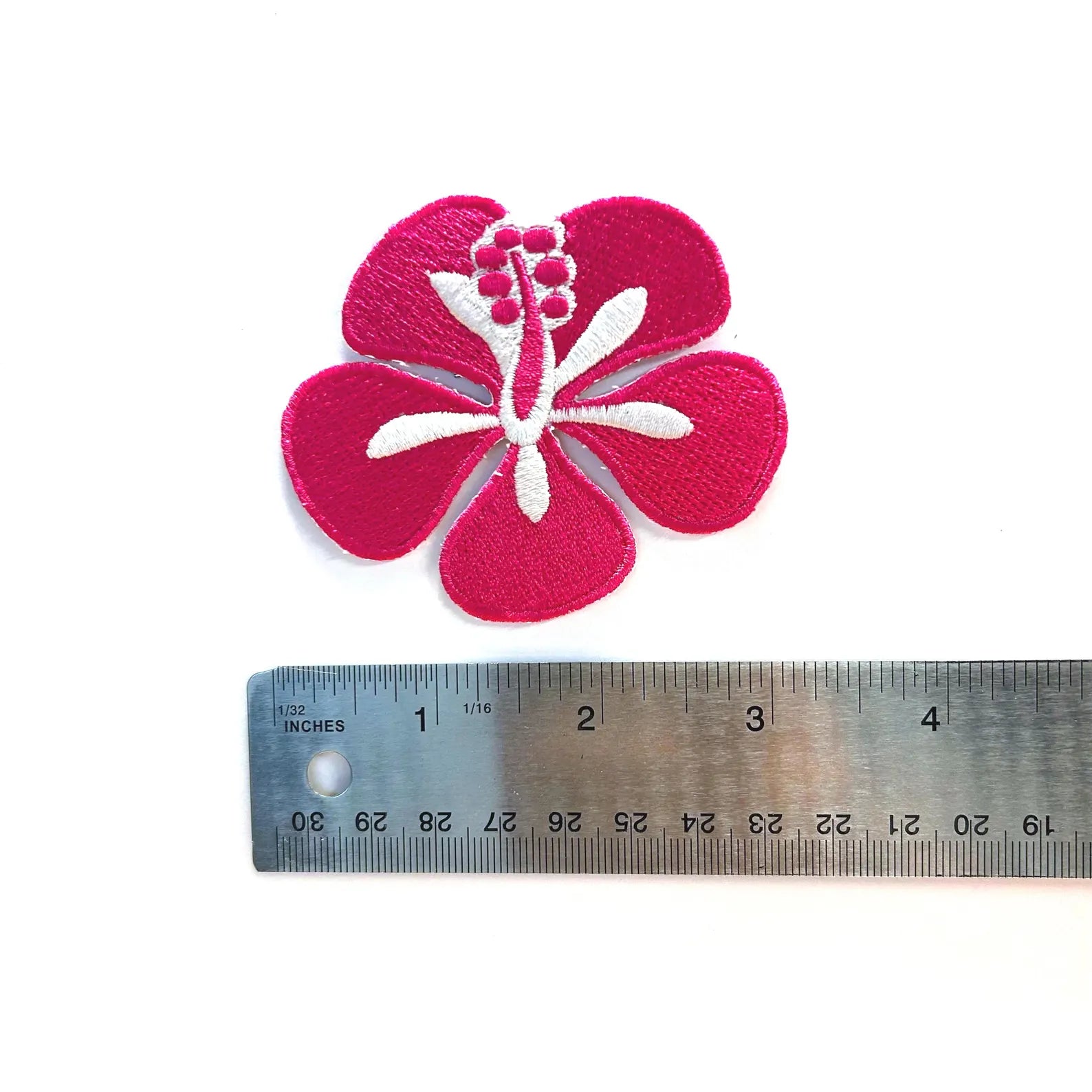 Pink Hibiscus Embroidered Patch
