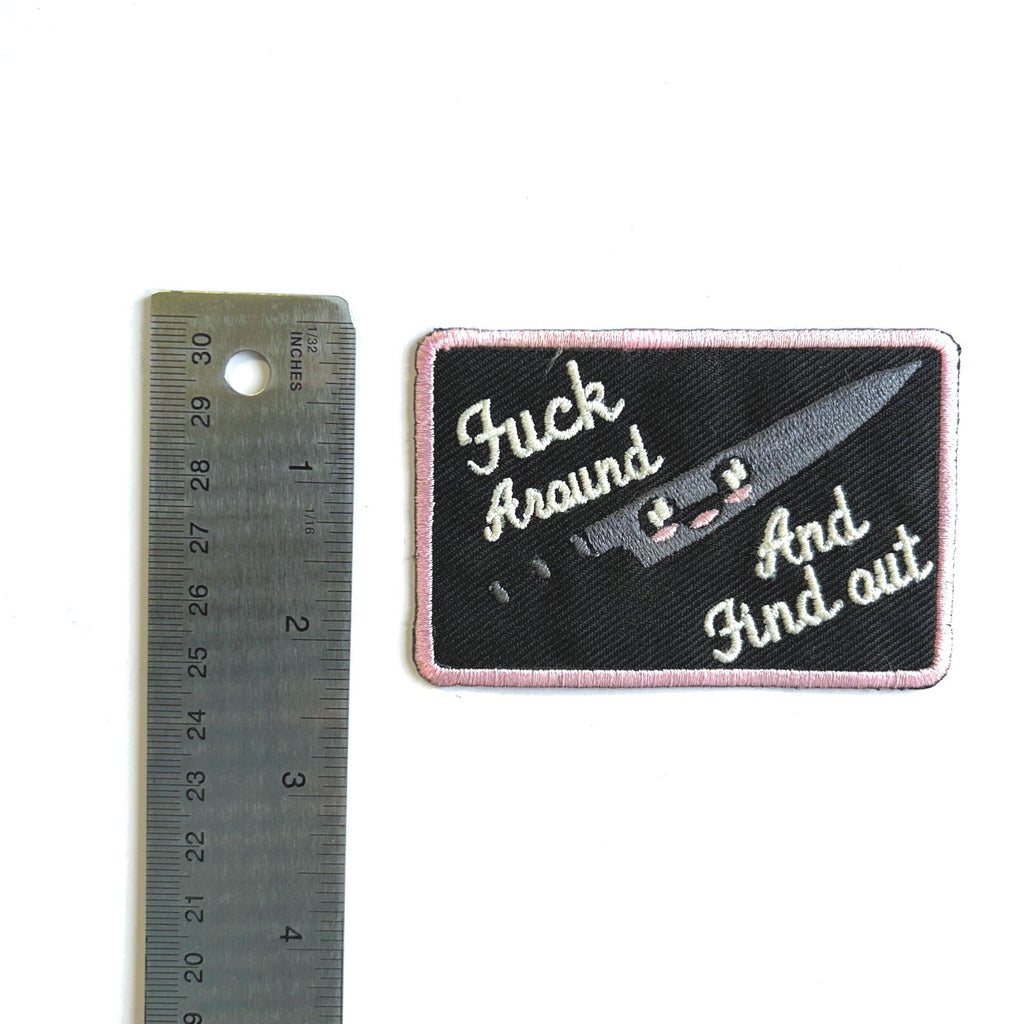Find Out Knife Embroidered Patch