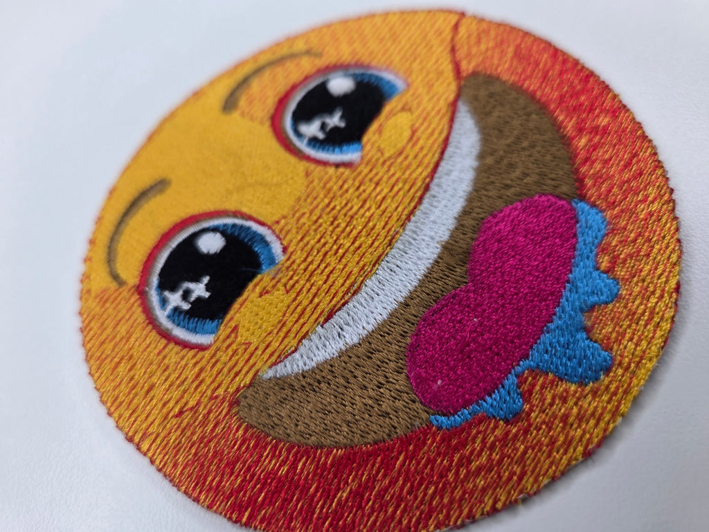 Laughing Emoji Embroidered Patch