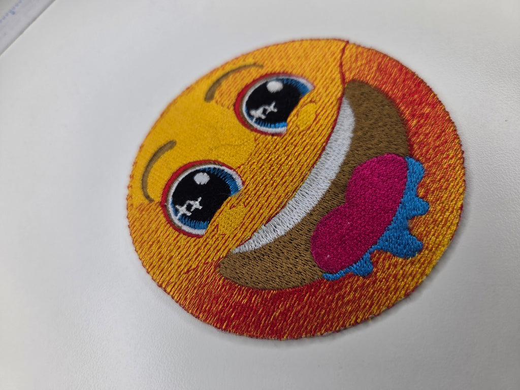 Laughing Emoji Embroidered Patch