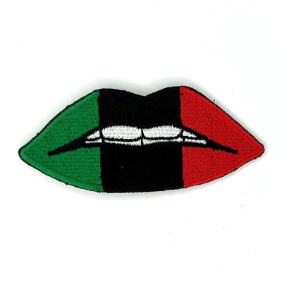 Striped Lips Embroidered Patch