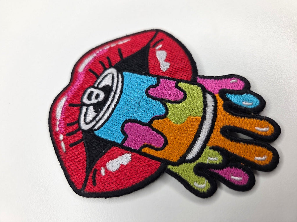 Melting Soda Lips Embroidered Patch
